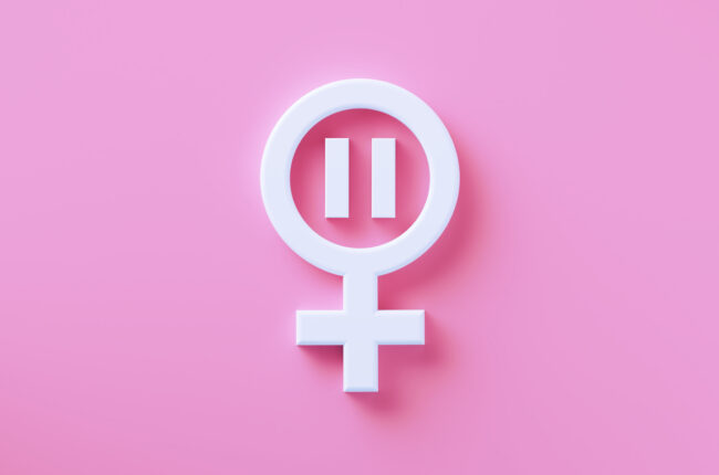 Menopause Symbol On Pink Background - Menopause And Sexual Health Concept